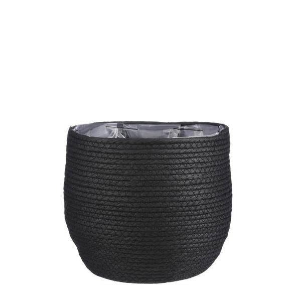 Korb Jorck – Schwarz – Ø26 cm – Dekokorb aus Naturmaterial 
