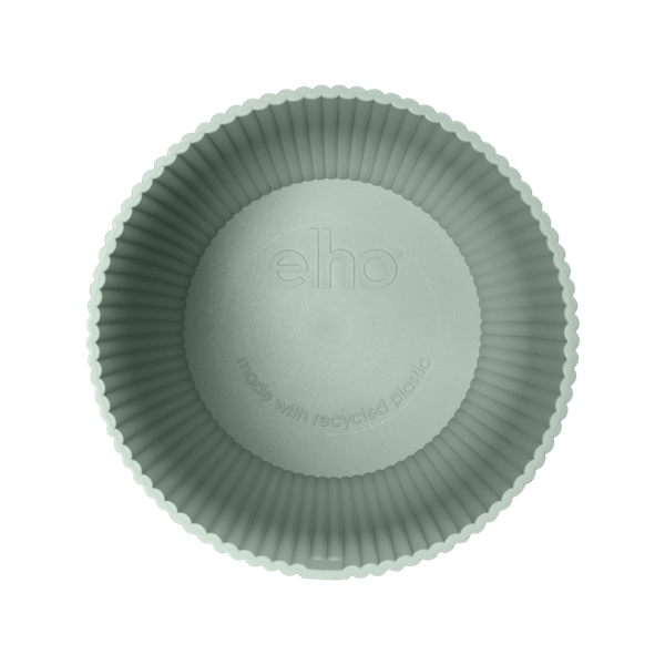 Pflanztopf Vibes Fold – Grün – D18cm x H17cm – Moderner Blumentopf mit Rillenstruktur – Mit Wasserablauf – Dekorativer Übertopf aus Kunststoff für Zimmerpflanzen – Für Wohnzimmer & Büro 