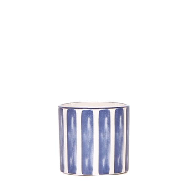 Topf - Bemalter Streifen - Blau - Ø6cm 