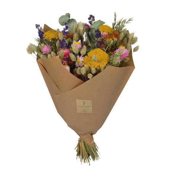 Getrocknete Blumen – Klassischer Blumenstrauß – Multi – 4 Sträuße – ↕60cm – Handgebunden & nachhaltig – Langlebige Trockenblumen Deko für Vase Tisch Geschenk 