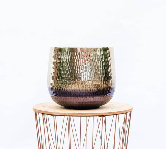 Pflanztopf Jenna Gold – Blumentopf 46x38cm – Moderner Pflanzkübel in Gold-Optik – Dekorativer Übertopf für große Pflanzen – Stilvoller Pflanztopf für Wohnzimmer, Balkon & Terrasse 
