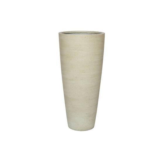 Topf Dax Beige Washed – L – Hoher Pflanzkübel D37cm x H80cm – Zeitlos & modern – Für große Pflanzen – Indoor & Outdoor geeignet 