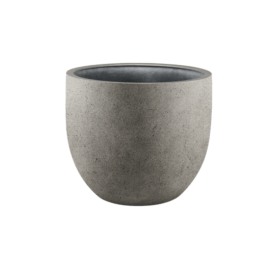 Pflanztopf Grigio New Egg – Natürlicher Beton – Ø65cm x H54cm – Moderner Design-Topf für große Zimmerpflanzen – Mit Abflussloch – Für Innen- & überdachte Außenbereiche – Betonoptik 