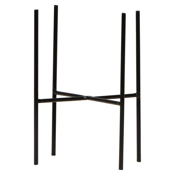 Pflanzenständer Metall Schwarz – Ø12cm – Höhenverstellbarer Pflanzenfuß 18,5cm – Moderner Deko-Halter für Zimmerpflanzen – Stilvolle Pflanzen-Erhöhung 
