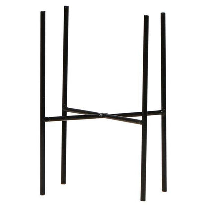 Pflanzenständer Metall Schwarz – Ø12cm – Höhenverstellbarer Pflanzenfuß 18,5cm – Moderner Deko-Halter für Zimmerpflanzen – Stilvolle Pflanzen-Erhöhung 