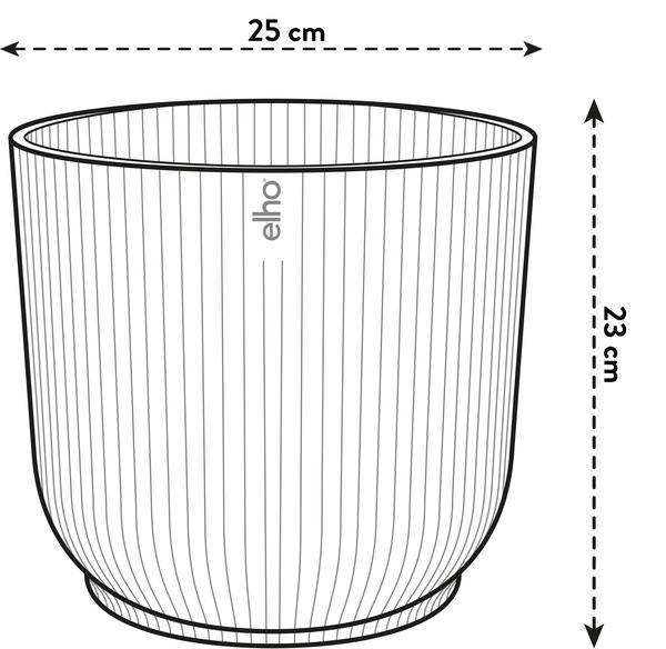 Pflanztopf Vibes Fold – Rosa – D25cm x H23cm – Moderner Blumentopf mit Rillenstruktur – Mit Wasserablauf – Dekorativer Übertopf für große Zimmerpflanzen – Für Wohnzimmer & Büro 