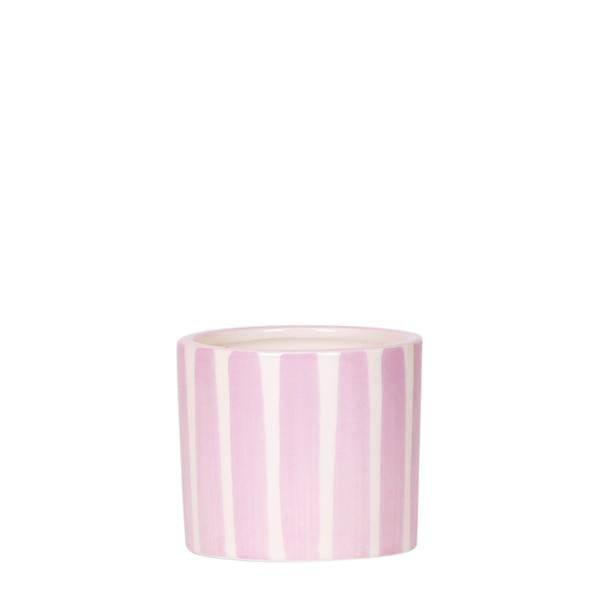 Topf Gemalte Streifen - Rosa - Ø6cm 