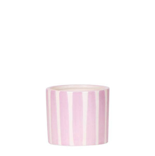 Topf Gemalte Streifen - Rosa - Ø6cm 
