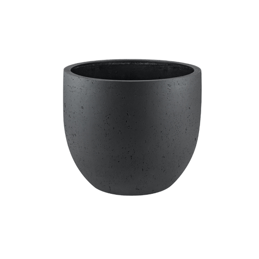 Pflanztopf Grigio New Egg – Anthrazit – D45cm x H38cm – Moderner Blumentopf in Betonoptik – Mit Wasserablauf – Für Innen & überdachte Außenbereiche 