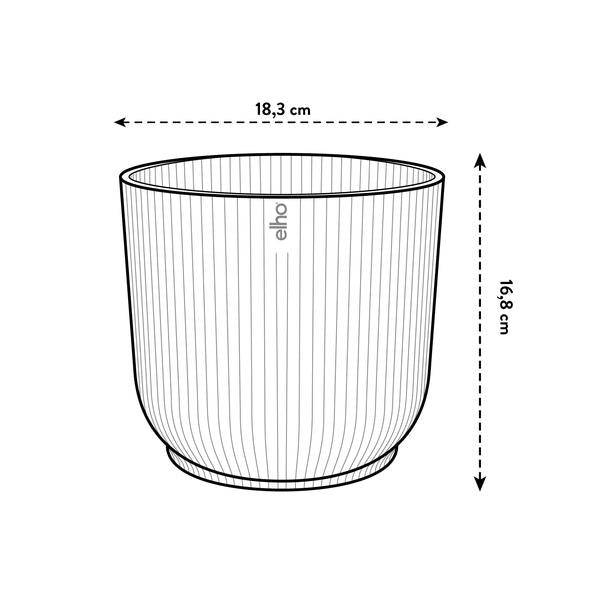 Pflanztopf Vibes Fold – Rosa – D18cm x H17cm – Moderner Blumentopf mit Rillenstruktur – Mit Wasserablauf – Dekorativer Übertopf aus Kunststoff für Zimmerpflanzen – Für Wohnzimmer & Büro 