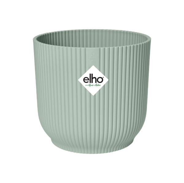 Pflanztopf Vibes Fold – Grün – D18cm x H17cm – Moderner Blumentopf mit Rillenstruktur – Mit Wasserablauf – Dekorativer Übertopf aus Kunststoff für Zimmerpflanzen – Für Wohnzimmer & Büro 