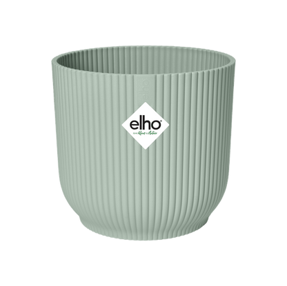 Pflanztopf Vibes Fold – Grün – D18cm x H17cm – Moderner Blumentopf mit Rillenstruktur – Mit Wasserablauf – Dekorativer Übertopf aus Kunststoff für Zimmerpflanzen – Für Wohnzimmer & Büro 