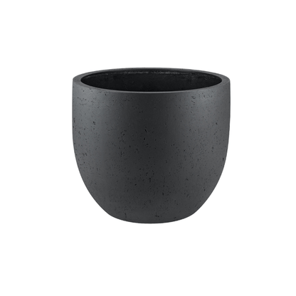 Pflanztopf Grigio Neu Ei – Anthrazit – D55cm x H46cm – Runder Blumentopf mit Abfluss – Für Innen & überdachten Außenbereich – Stilvoll & robust – Beton-Optik – Fabien Design 