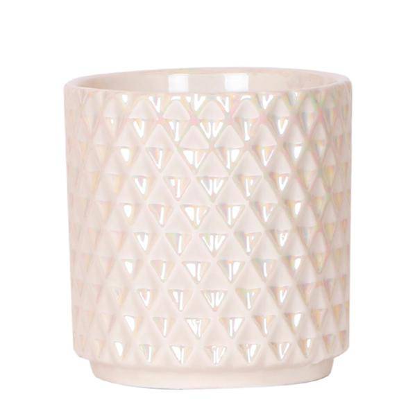 Diamant Perlen Dekotopf - Travertin - Ø9cm 