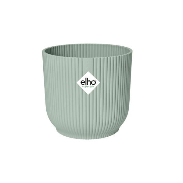 Pflanztopf Vibes Fold – Grün – D18cm x H17cm – Moderner Blumentopf mit Rillenstruktur – Mit Wasserablauf – Dekorativer Übertopf aus Kunststoff für Zimmerpflanzen – Für Wohnzimmer & Büro 