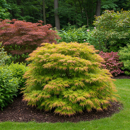 Japanischer Ahorn – Acer palmatum Metamorphosa – 70 cm hoch – im 19 cm Topf – Balkonpflanze & Zierbaum – Grünes Frühlingslaub, rote Herbstfärbung – Ideal für Beet & Kübel 